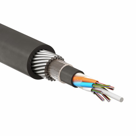 RNSW1XMT9C96PE | Кабель волоконно-оптический, модульный, бронированный стальными прутками, для прокладки в грунт, PE, 96 ОВ, категория OS2 (G.652.D), 10 кН