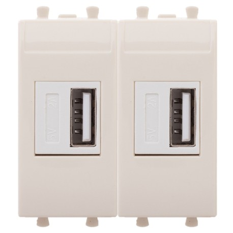 4405542 | USB зарядное устройство модульное, "Avanti", "Ванильная дымка", 2 модуля