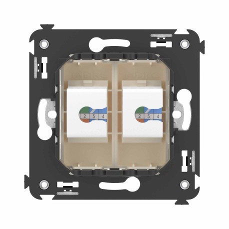 4405614 | Телефонная розетка RJ-12 без шторки в стену двойная, "Avanti", "Ванильная дымка"-3