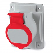 Розетка панельная с наклоном IP44 16А 3P+E 400В. Пружинный зажим.