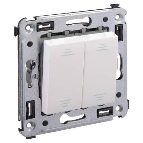 4400114 | Переключатель двухклавишный в стену, "Avanti", "Белое облако"-1