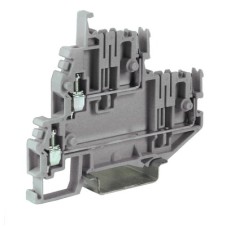 Клеммный зажим. Двухуровневый. Со штыревыми контактами. Тип VPD.2/GR. Серый. 2,5 кв.мм.