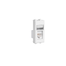 Компьютерная розетка RJ-45 модульная, кат.6А, "Avanti", "Белое облако", 1 модуль