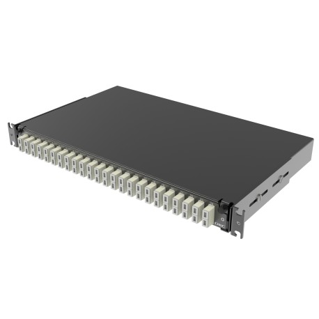 RNFP50DSCU24 | Оптическая полка выдвижная 1U с адатерами 24 х duplex SC ОМ2 в комплекте с лицевой панелью, пигтейлами, сплайс-кассет(ой/ами) и гильзами КДЗС