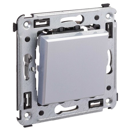 4404103 | Выключатель одноклавишный в стену, "Avanti", "Закаленная сталь"-1