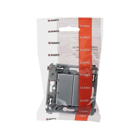 4404124 | Инвертор двухклавишный в стену, Avanti, Закаленная сталь-4