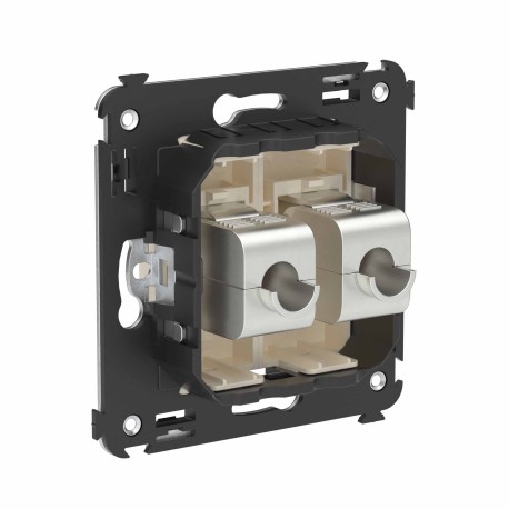 4405774 | Компьютерная розетка RJ-45 без шторки в стену, кат.6А двойная экранированная, "Avanti", "Ванильная дымка"-2