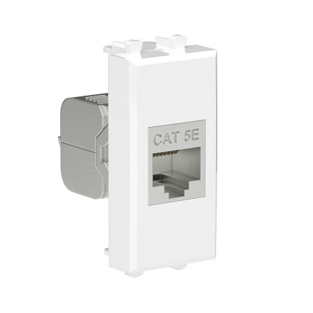 4400761 | Компьютерная розетка RJ-45 без шторки модульная, кат.5е экранированная, "Avanti", "Белое облако", 1 модуль-1