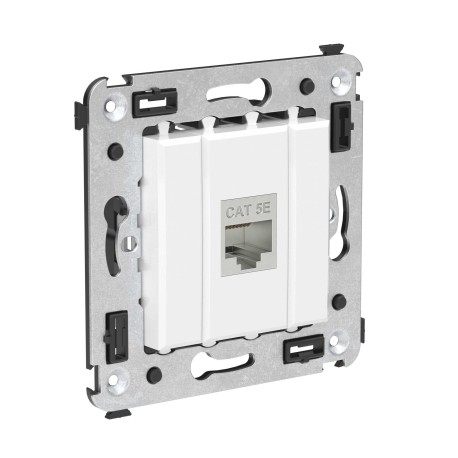 4400763 | Компьютерная розетка RJ-45 без шторки в стену, кат.5e одинарная экранированная, "Avanti", "Белое облако"-1