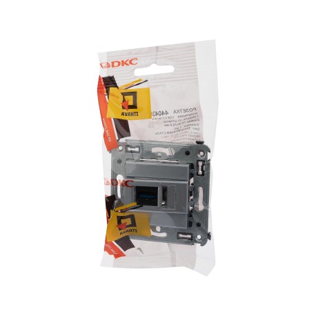 4404303 | USB 3.0 розетка одинарная в стену, тип А-А, Avanti, Закаленная сталь-4