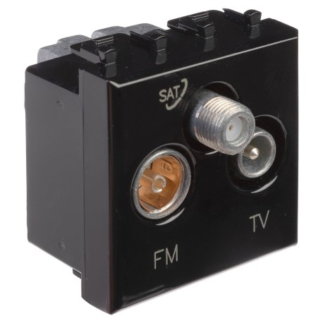 4402532 | Розетка TV-FM-SAT модульная, "Avanti", "Черный квадрат", 2 модуля-1