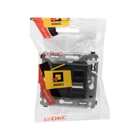 4412314 | Телефонная розетка RJ-12 в стену двойная, Avanti, Черный матовый-4