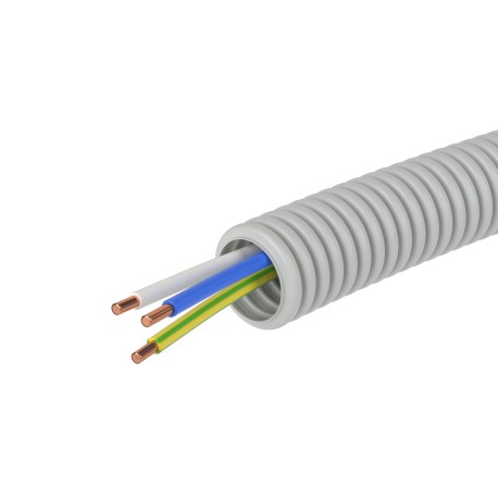 9P91650 | Электротруба ПВХ гибкая гофр. д.16мм, цвет серый, с проводом ПуВ 3х1,5мм? РЭК "ГОСТ+", 50м-1