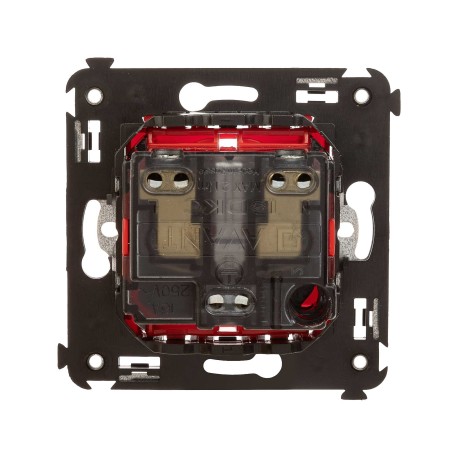 4401003 | Розетка в стену, 2P+E, с з/ш, "Avanti", "Красный квадрат"-2
