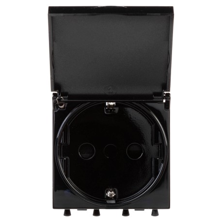 4402012 | Розетка с крышкой модульная, 2P+E, с з/ш, "Avanti", "Черный квадрат", 2 модуля