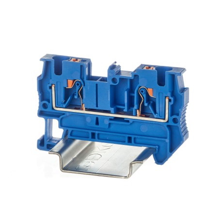 VPR-4-BU | Клемма проходная, зажим push-in, 2 точки подключения, 4 кв.мм, синяя
