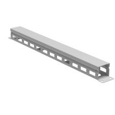 Кабельный органайзер с крышкой и отверстиями 1U, глубина 40 мм, для 19 IT-корпусов ДКС серии STI/CQE, RAL7035