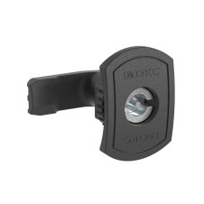 Поворотный замок с личинкой под двойную бородку 3 мм для навесных корпусов, полиамид, черный