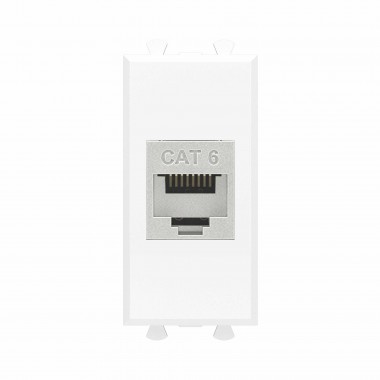 4400791 | Компьютерная розетка RJ-45 без шторки модульная, кат.6 экранированная, "Avanti", "Белое облако", 1 модуль