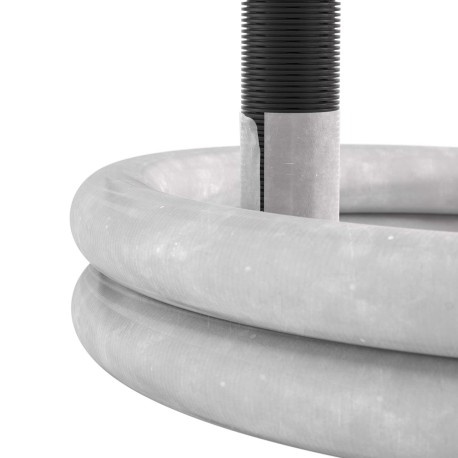 141911A-8K | Двустенная труба ПНД гибкая дренажная д.110мм с геофильтром, SN8, перфорация 360 град., в бухте 50м, цвет черный-1