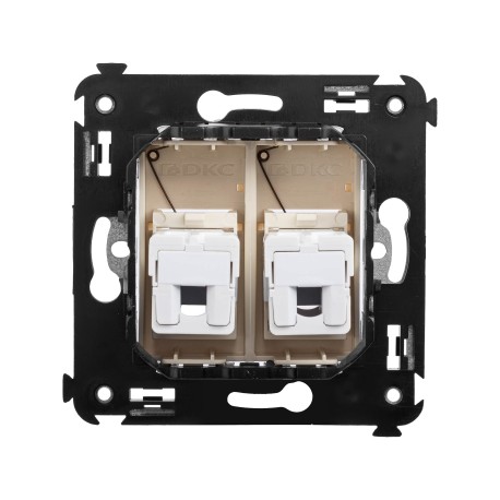 4405314 | Телефонная розетка RJ-12 в стену двойная, "Avanti", "Ванильная дымка"-2