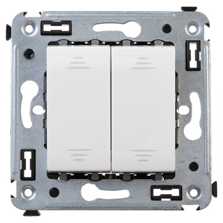 4400104 | Выключатель двухклавишный в стену, "Avanti", "Белое облако"