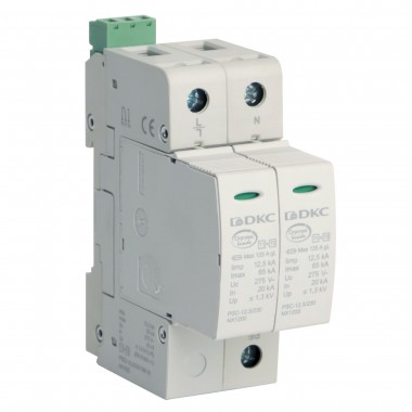 NX1222 | УЗИП, класс I+II, 2-полюсный, L-N-PE, 12.5кА, уд.контр.