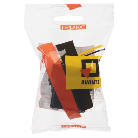 4402012 | Розетка с крышкой модульная, 2P+E, с з/ш, "Avanti", "Черный квадрат", 2 модуля-4