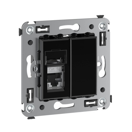 4402363 | Компьютерная розетка RJ-45 в стену, кат.5e одинарная экранированная, Avanti,Черный квадрат-2