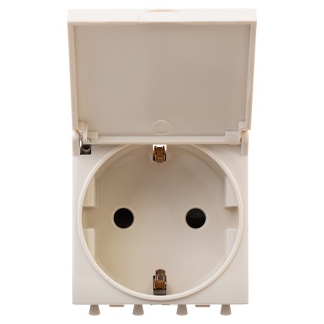 4405012 | Розетка с крышкой модульная, 2P+E, с з/ш, "Avanti", "Ванильная дымка", 2 модуля