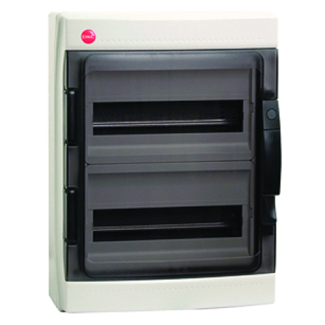 85724 | Щиток настенный с дверцей 24 мод., IP65, серый, с усил. клем.блок.2х87308