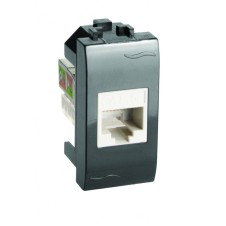 Тел.роз. RJ12 (6P6C, Hyperline, заделка NE-TOOL) Brava, черн., 1мод