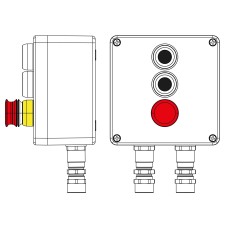 Взрывозащищенный пост управления из полиэстера CPE-P-05-(2xP1B(11)-1xP3E(11))-2xKA2MHK(C)1Ex d e IIC Т5 Gb / Ex tb IIIC T95°C Db IP66/КЗ