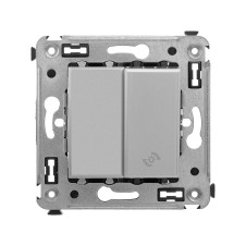 Диммер кнопочный в стену для LED ламп, "Avanti", "Закаленная сталь"