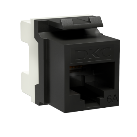 RNK6AU180BK | Модуль Keystone RJ45 CAT6А не экранированный, 180 градусов, черный