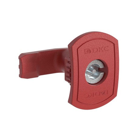 R5CE206 | Поворотный замок с личинкой под двойную бородку 3 мм для навесных корпусов, полиамид, красный