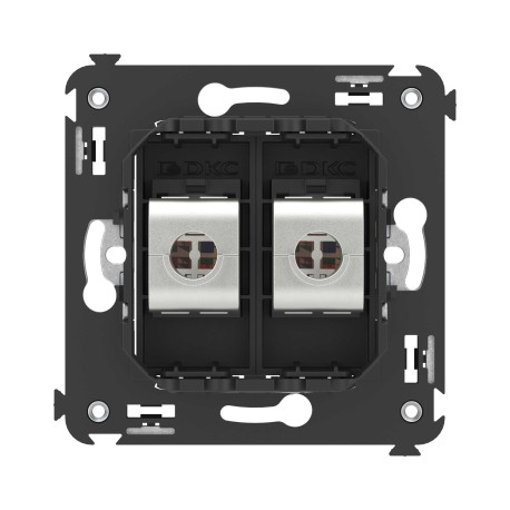 4412764 | Компьютерная розетка RJ-45 без шторки в стену, кат.5e двойная экранированная, "Avanti", "Черный матовый"-3