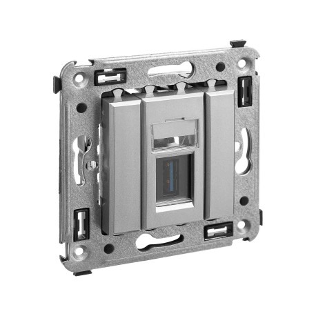 4404303 | USB 3.0 розетка одинарная в стену, тип А-А, Avanti, Закаленная сталь-1