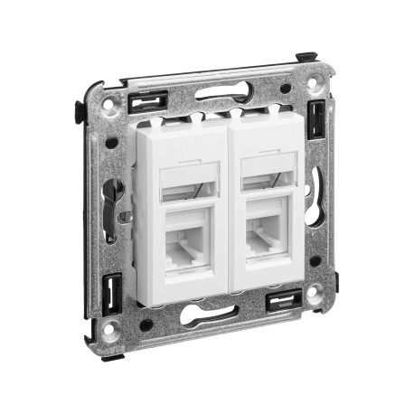 4400314 | Телефонная розетка RJ-12 в стену двойная, "Avanti", "Белое облако"-1