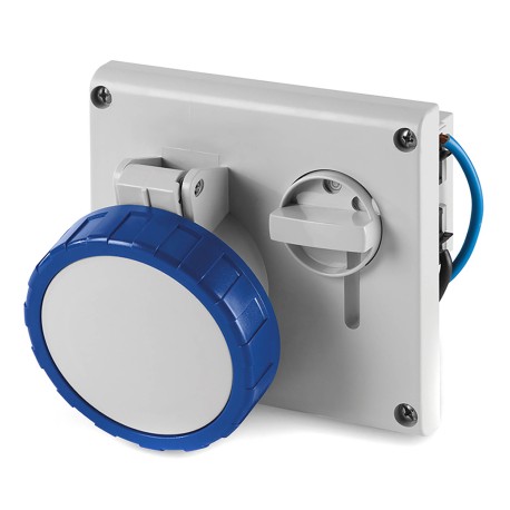 DIS4053283 | Розетка скрытой уст. с механической блокировкой и верхним расположением разъема IP67 32А 2P+E 230В
