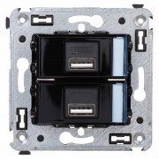 USB зарядное устройство в стену, "Avanti", "Черный квадрат"