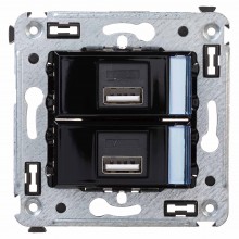 USB зарядное устройство в стену, "Avanti", "Черный квадрат"