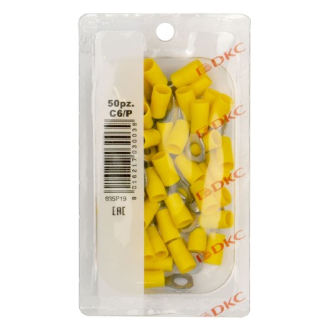 2C6P | Наконечник с отверстием под винт и изолир.фланцем 2,5-6 кв.мм 6,2 мм (НКИ)-2