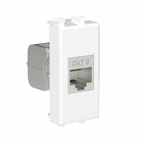 4400791 | Компьютерная розетка RJ-45 без шторки модульная, кат.6 экранированная, "Avanti", "Белое облако", 1 модуль-1