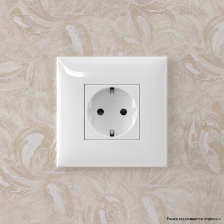 4400003 | Розетка в стену, 2P+E, с з/ш, "Avanti", "Белое облако"-5