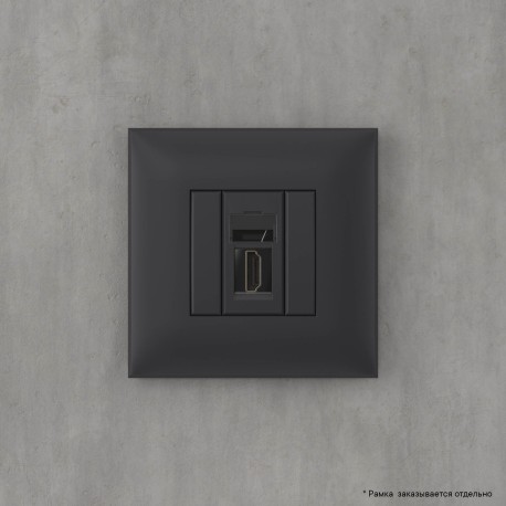 4412253 | HDMI розетка одинарная в стену, тип А-А, Avanti, Черный матовый-5