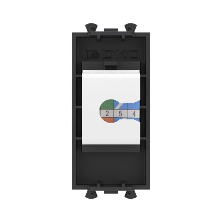 4412661 | Компьютерная розетка RJ-45 без шторки модульная, кат.5е, "Avanti", "Черный матовый", 1 модуль-3