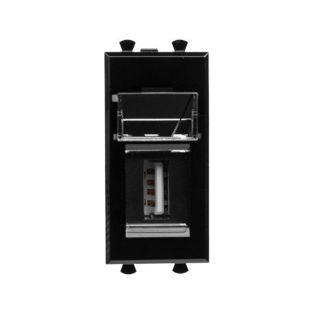 4402401 | USB 2.0 розетка модульная, тип А-А, "Avanti", "Черный квадрат", 1 модуль