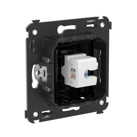 4402663 | Компьютерная розетка RJ-45 без шторки в стену, кат.5е одинарная, "Avanti", "Черный квадрат"-2