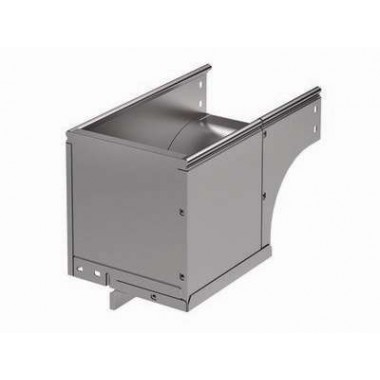 37502INOX | Угол CDSD 90 вертикальный внеш. переходник прав. осн.100 H50, нержавеющее